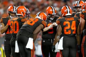 Cleveland Browns huddle