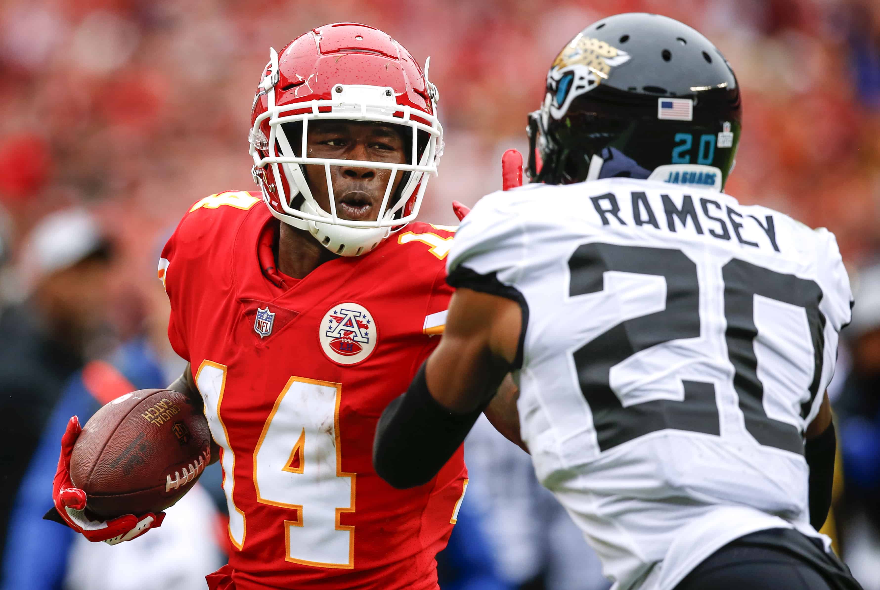 Jalen Ramsey attempts to take Sammy Watkins