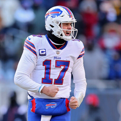 Josh Allen celebrates