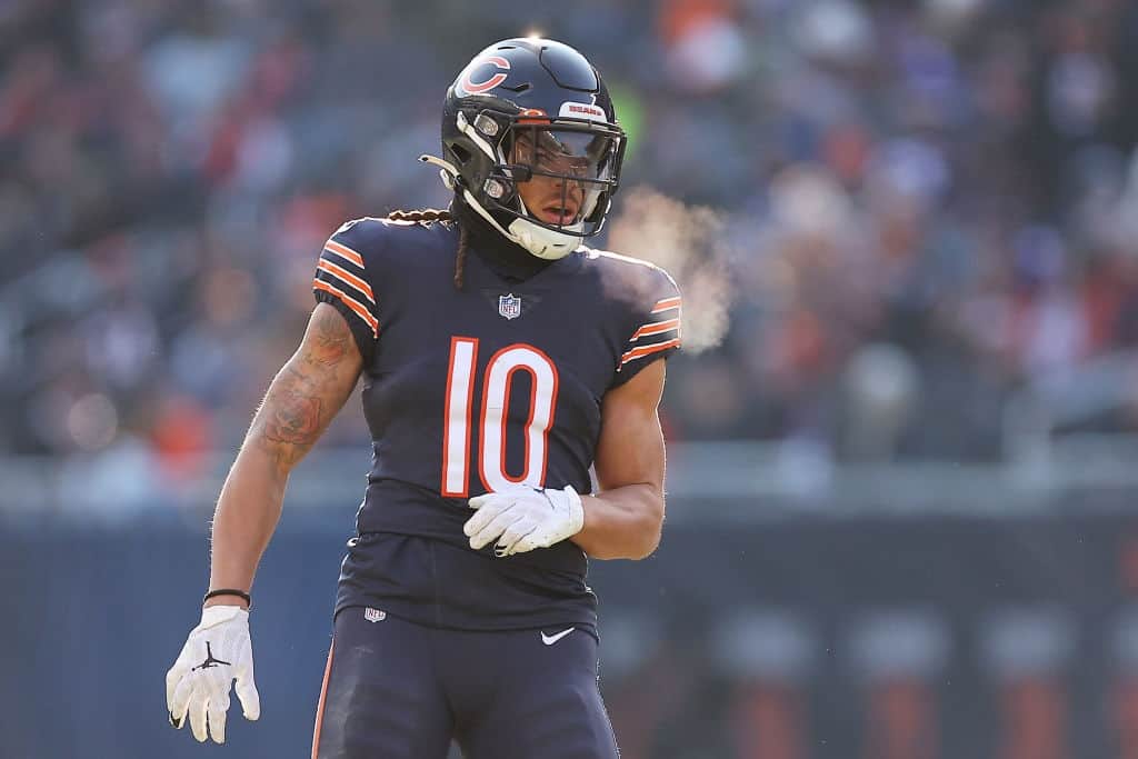 Chase Claypool #10 of the Chicago Bears