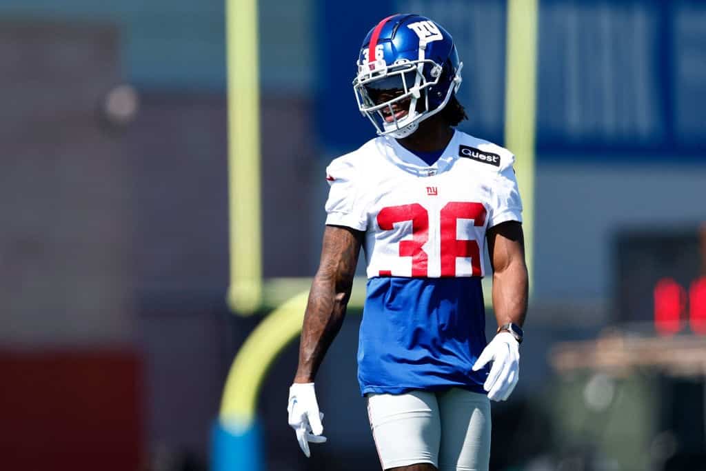 Deonte Banks at OTAs