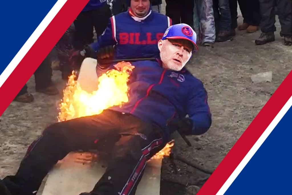 Mockup of Sean McDermott being slammed through a table