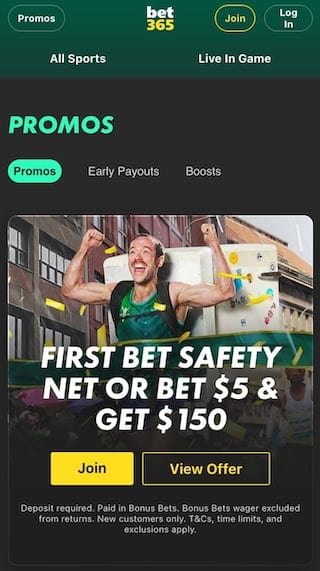 Bet365 Sportsbook promo