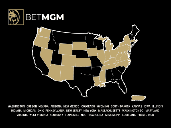 betMGM legal states map