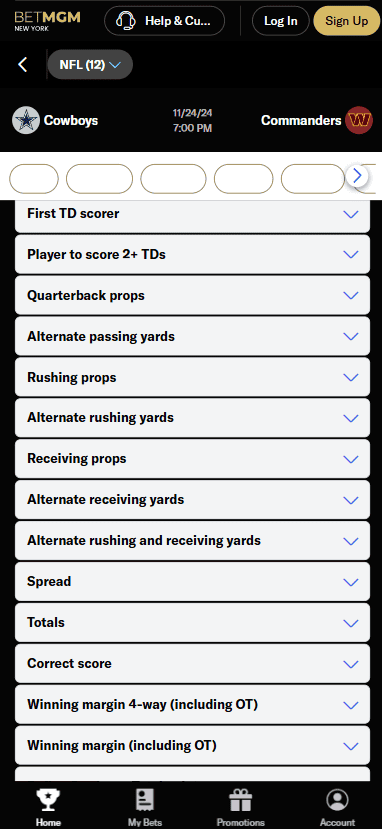 Prop betting & other sportsbook markets