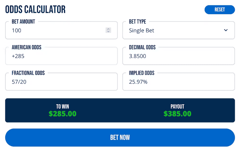 Odds calculator & betting tools
