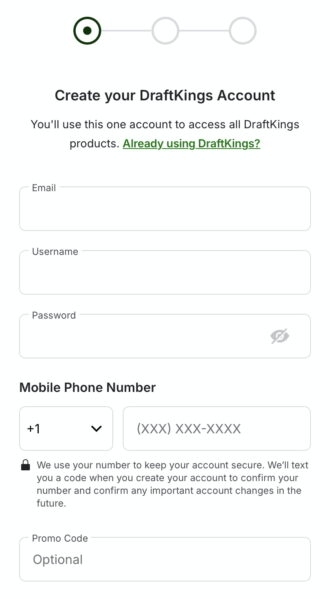 DraftKings Sign up Page