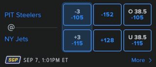 FanDuel spread example