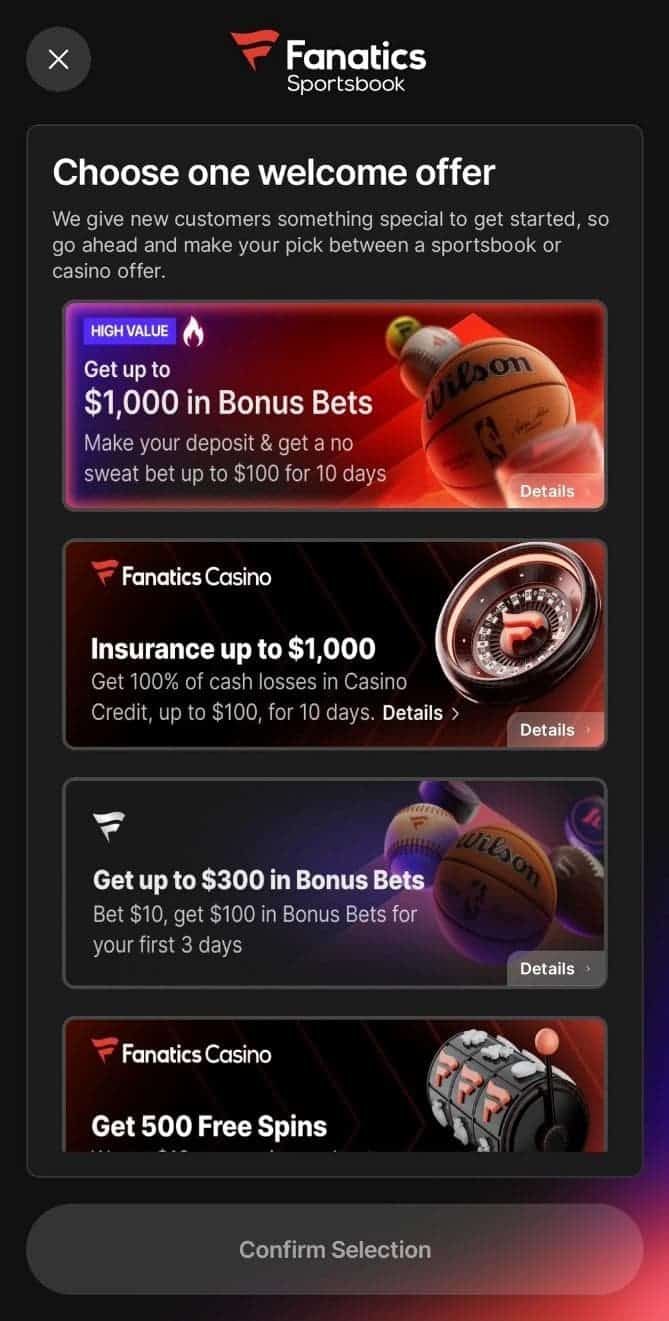 Fanatics sportsbook promo