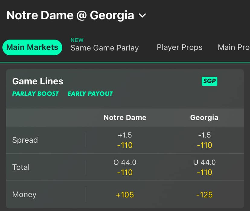 Notre Dame vs. Georgia