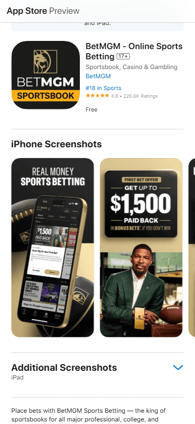 betmgm app review: IOS & Android ratings