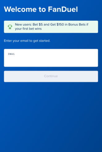 FanDuel sign up page