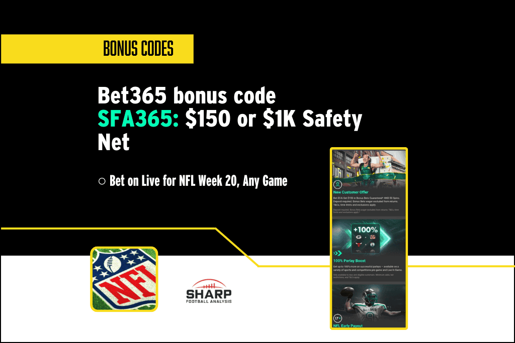 bet365 bonus code sfa365 nfl week 20 games