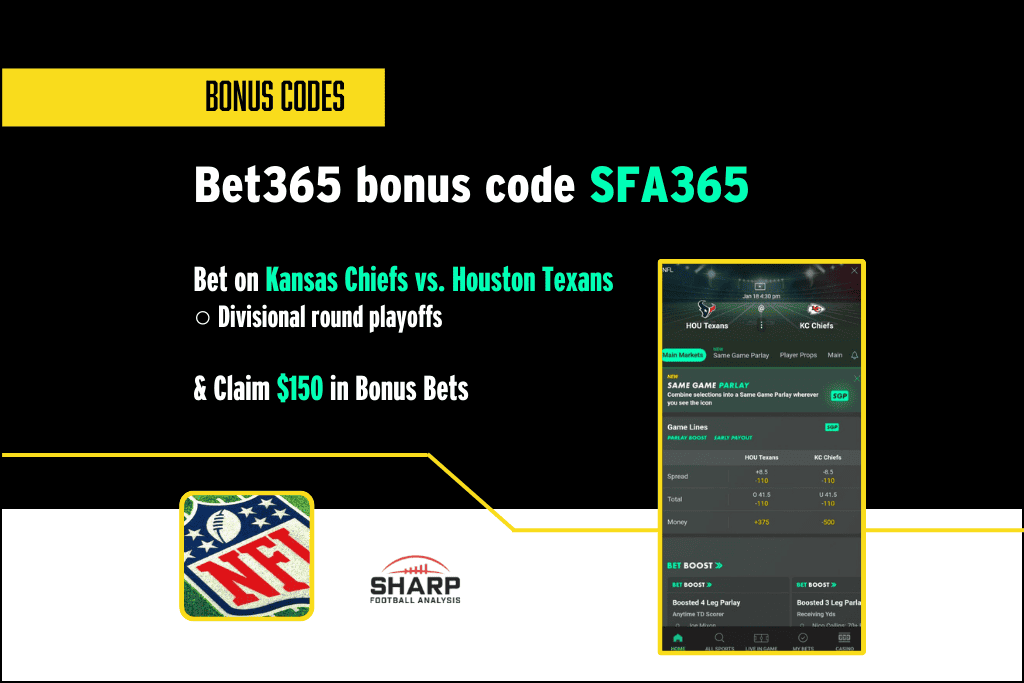 Bet365 bonus code for Chiefs vs Texans NFL Playoffs