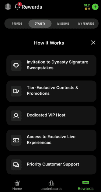 draftkings US loyalty program and points system
