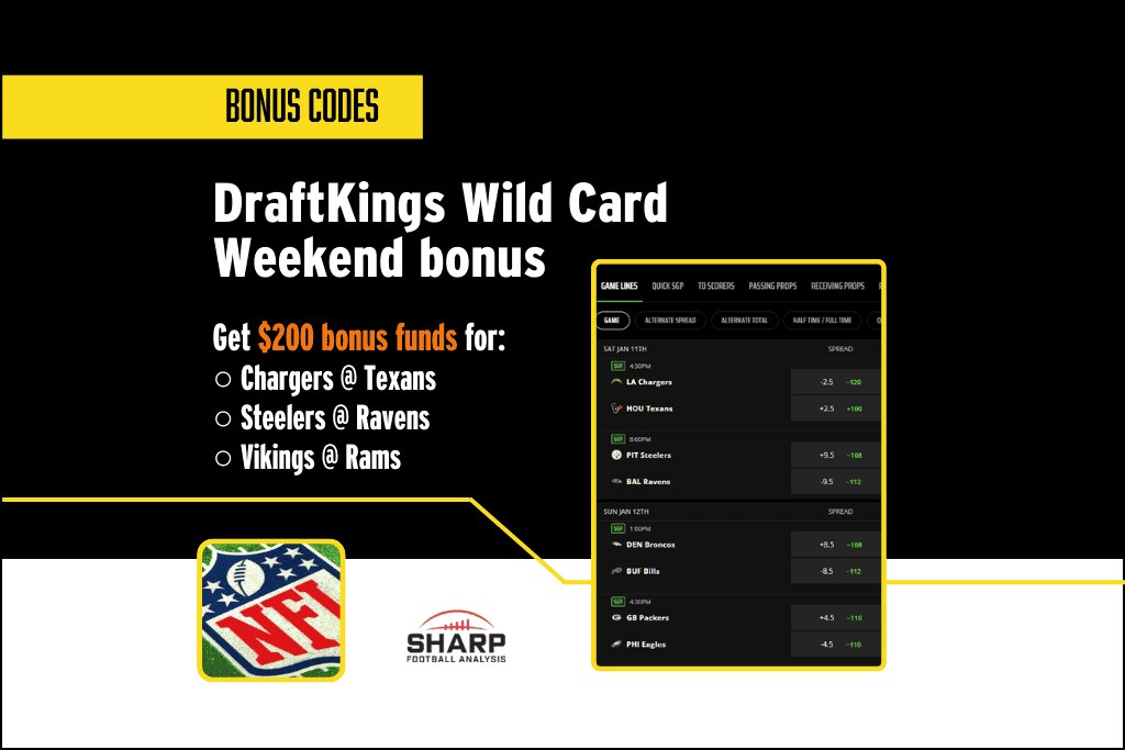 DraftKings NFL bonus code for Wild Card Weekend bets