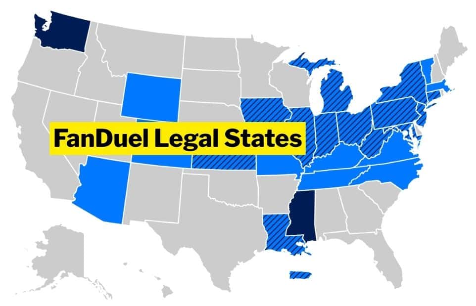 FanDuel Legal states map