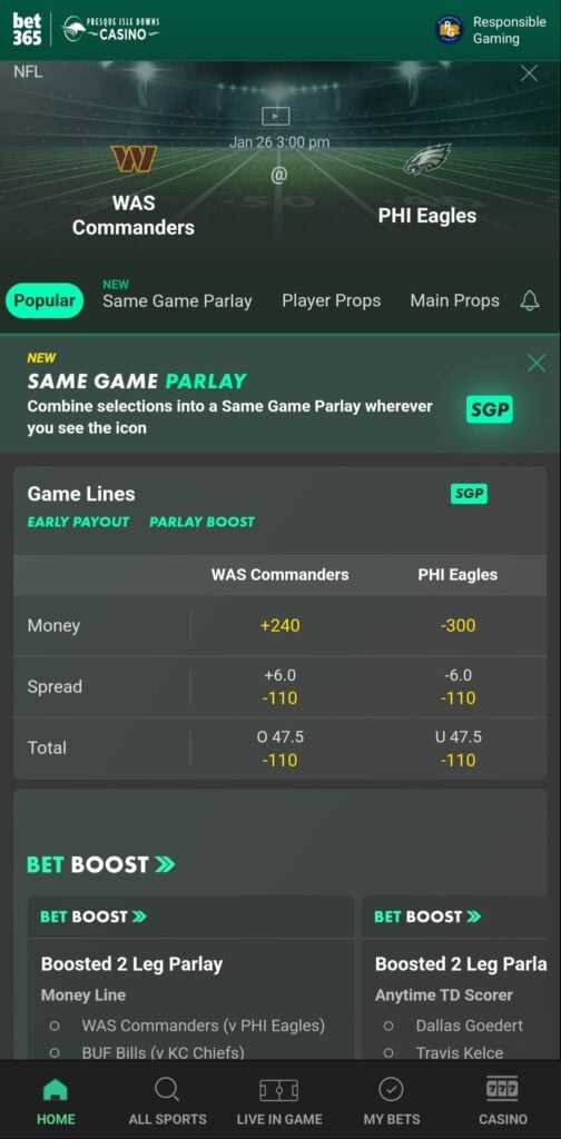 Eagles vs. Commanders