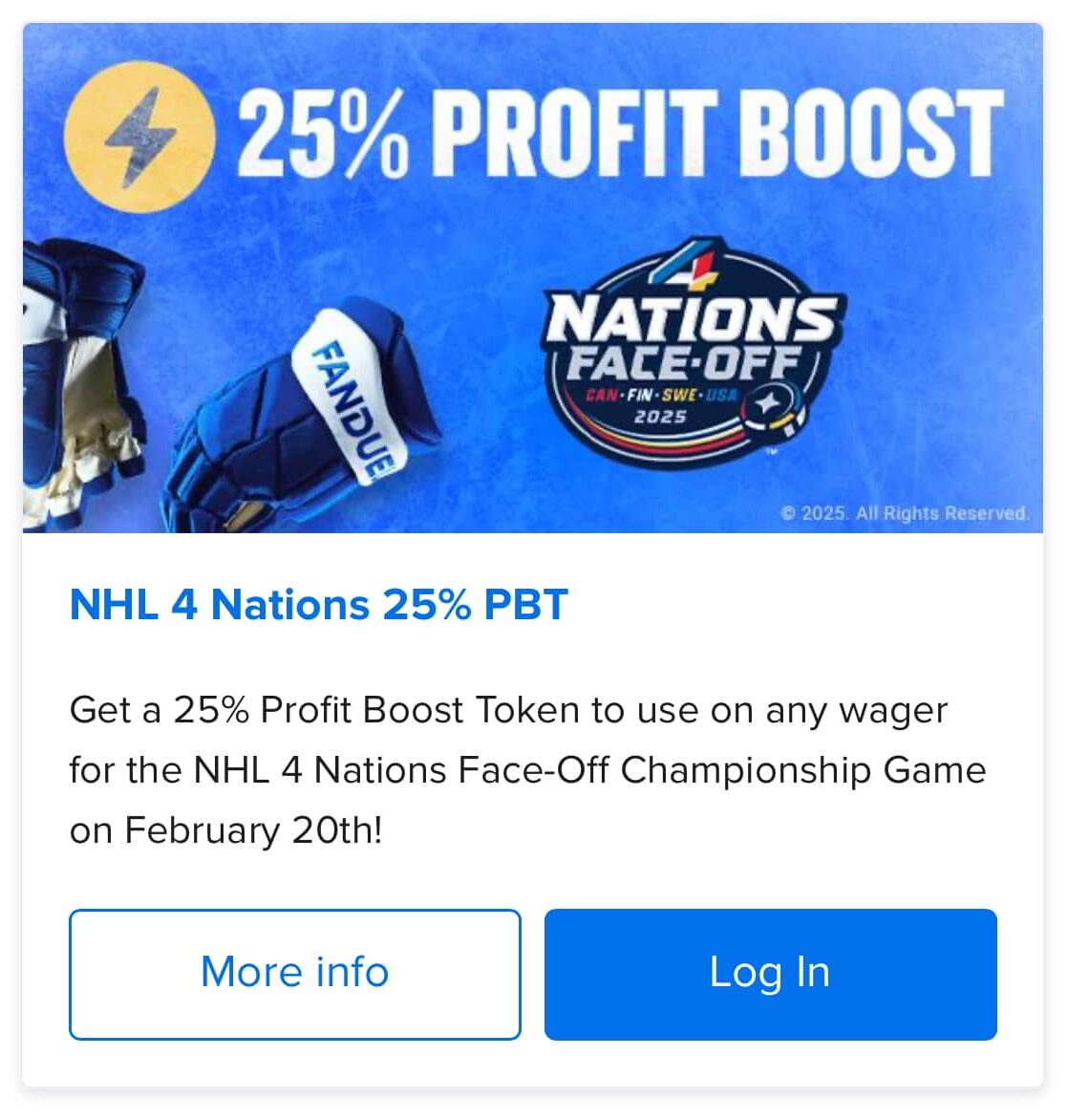 Profit boost offer at FanDuel.
