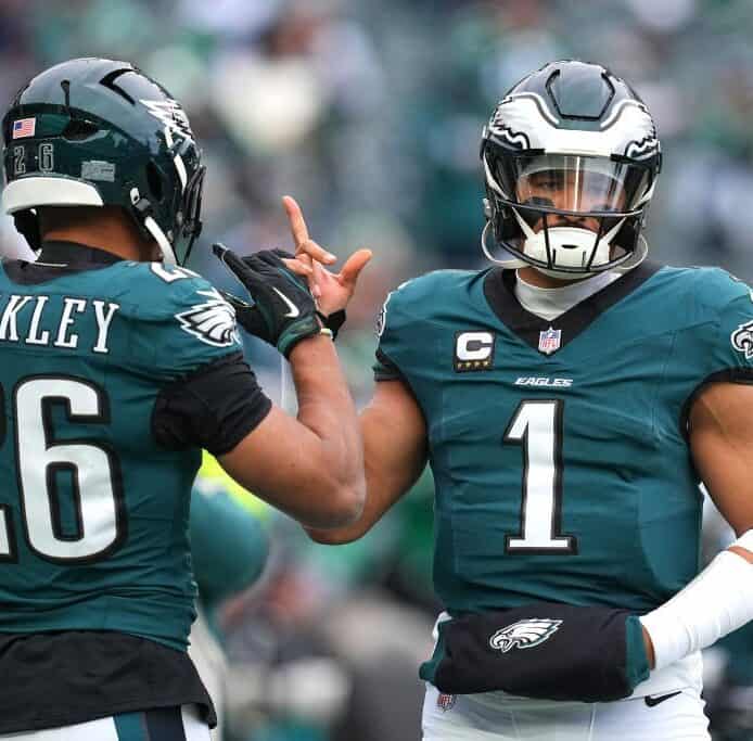 Jalen Hurts and Saquon Barkley