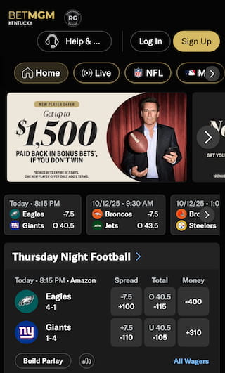 BetMGM NFL sportsbook app