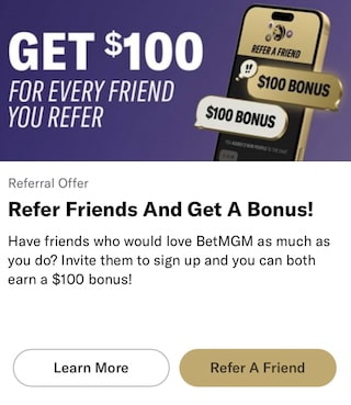 BetMGM referral bonus for NC users