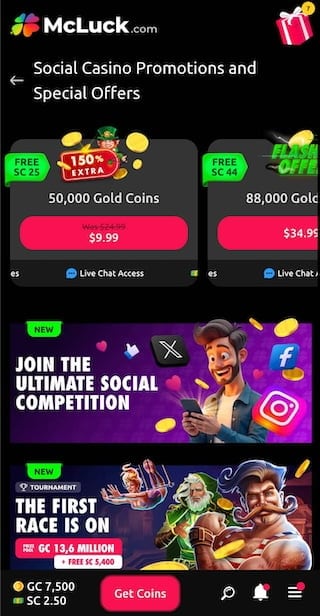 McLuck promotions and bonuses