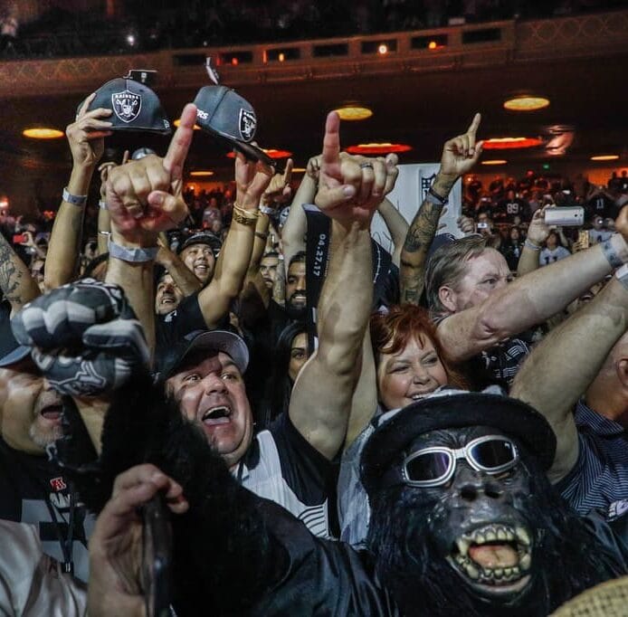 Fans celebrating at the NFL Draft