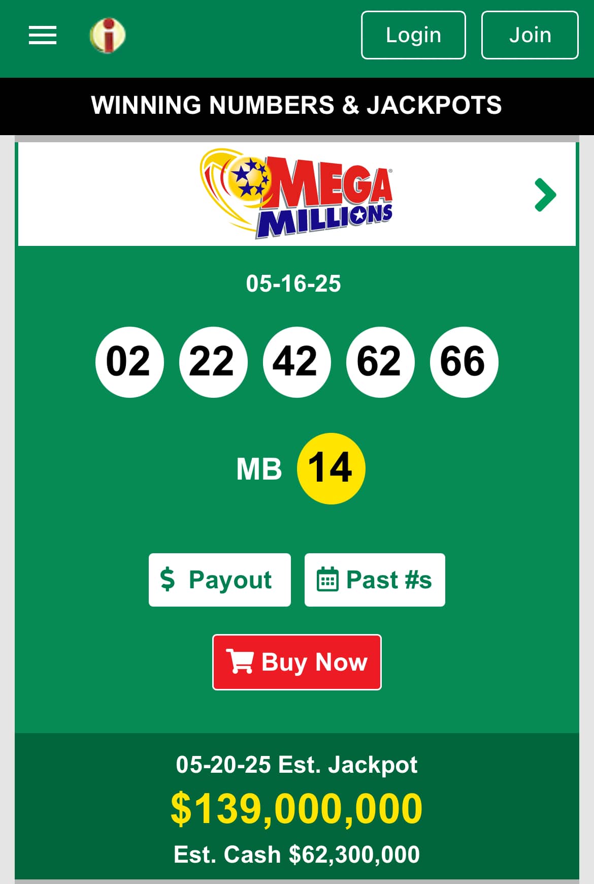Current winning lottery numbers at the PA Lottery
