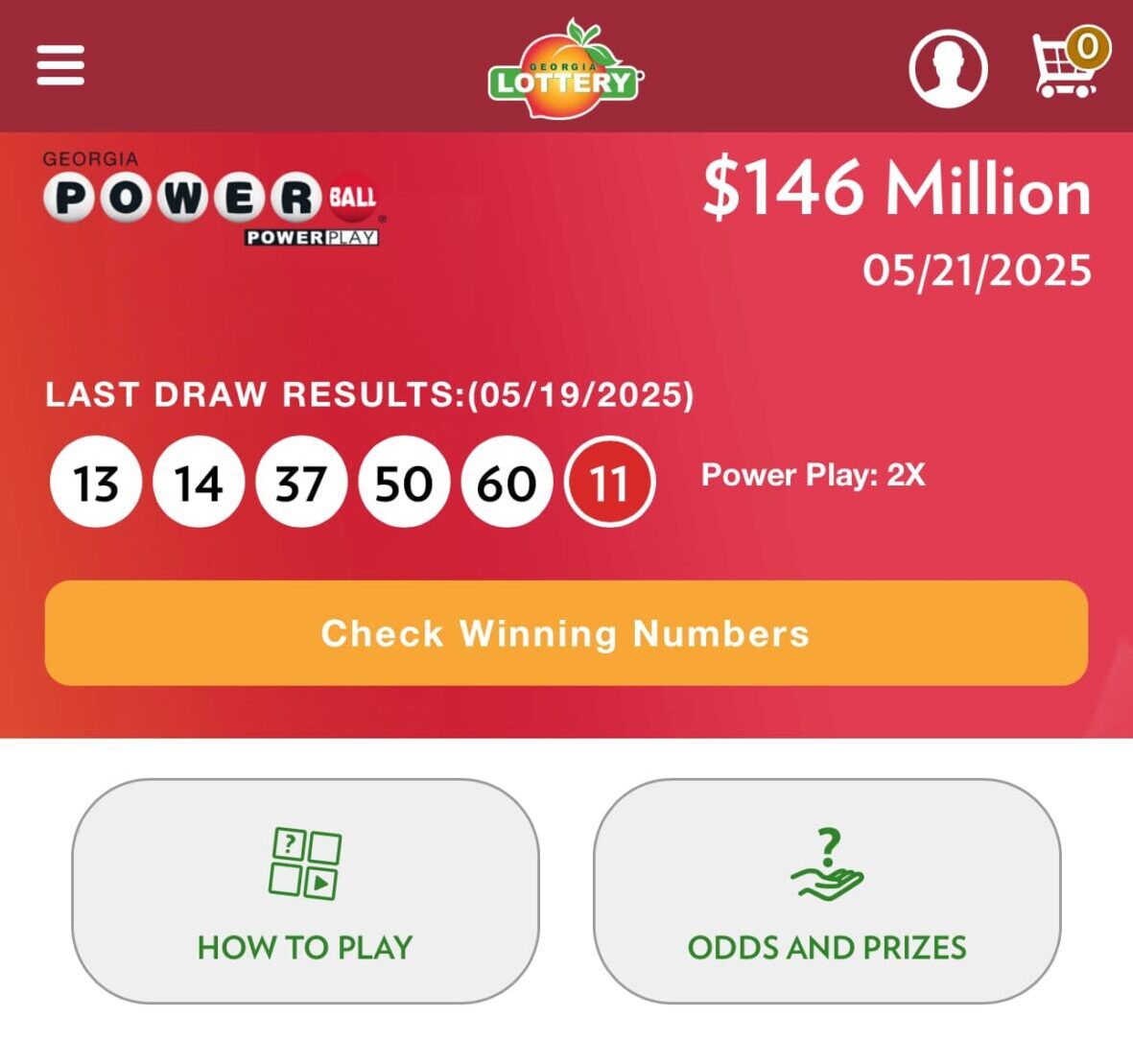 GA Lottery Powerball winning numbers