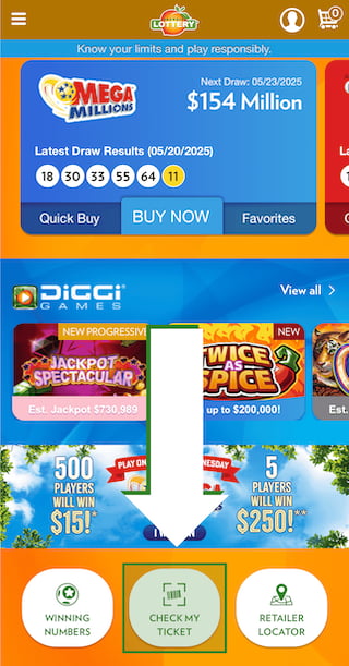 GA Lottery App ticket scanner.
