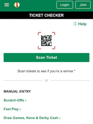 PA Lottery ticket scanner