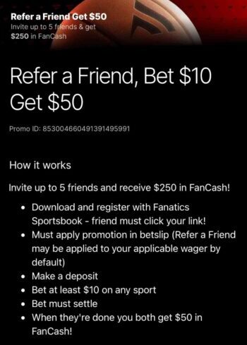 Fanatics Refer-a-Friend program