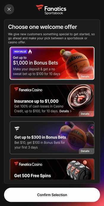 Fanatics Sportsbook Sign Up Bonus offer