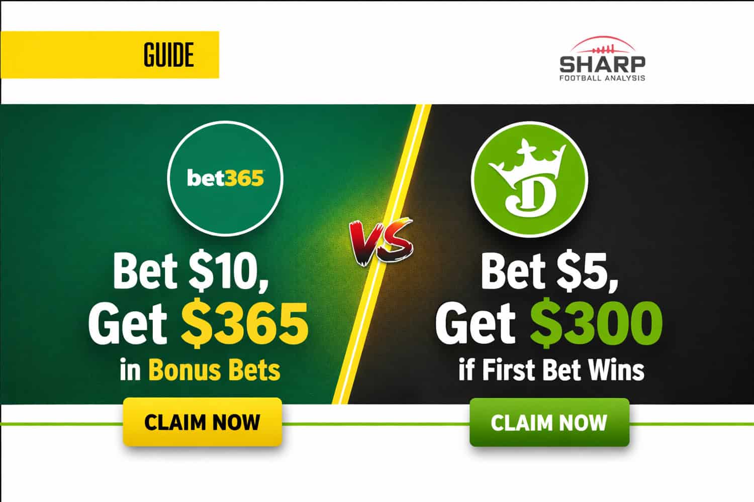 Bet365 vs DraftKings promotion comparison