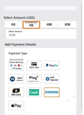 DraftKings NC deposit example