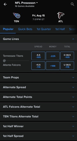 NFL Preseason Football Games Today