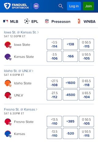College football Week 0 odds at FanDuel Sportsbook
