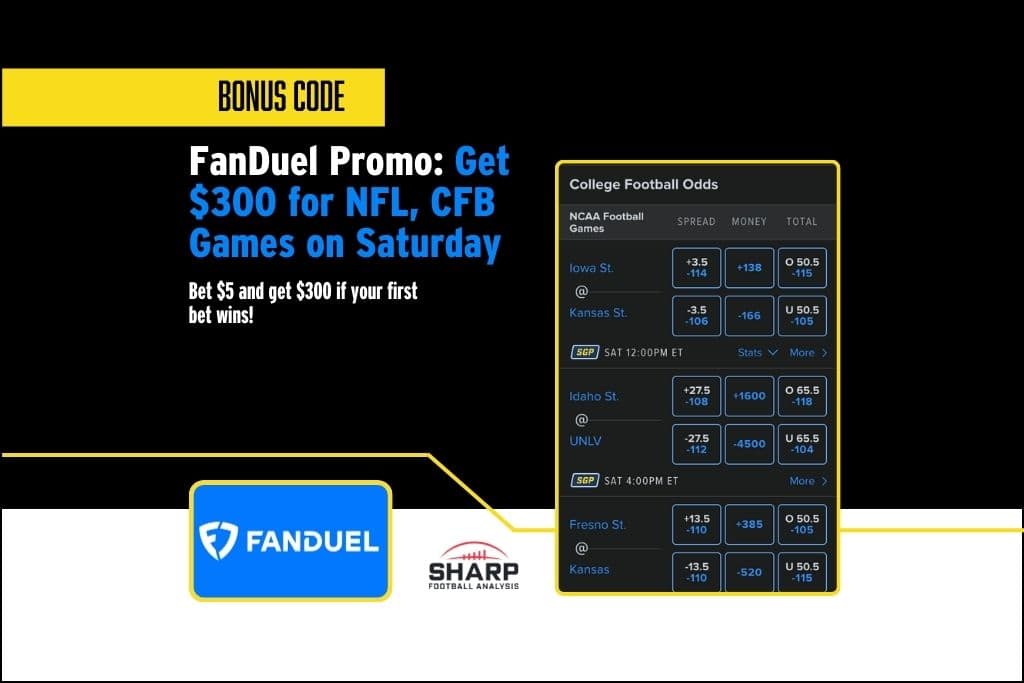 New FanDuel promo code for Saturday's NFL preseason and college football games
