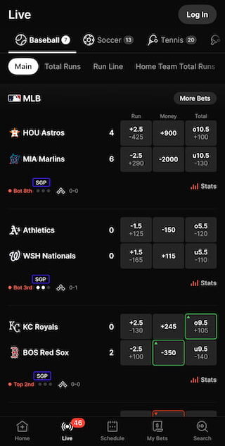 Live betting at Fanatics Sportsbook