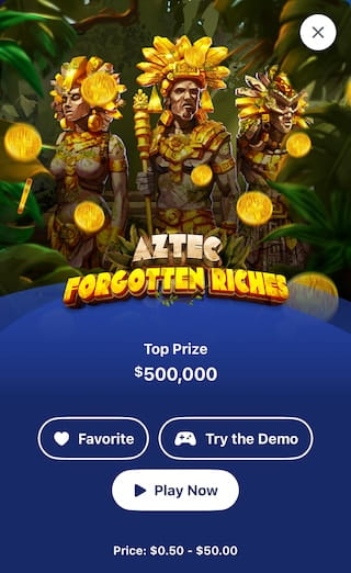 Aztec Forgotten Riches VA Lottery online game