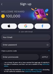 Nolimitcoins signup