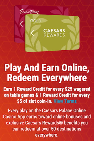 Caesars Michigan online casino rewards