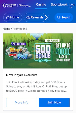 FanDuel online casino Michigan bonus