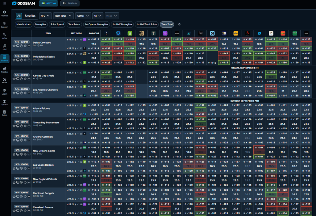 Get OddsJam Sportsbook Screen for Free from Warren Sharp