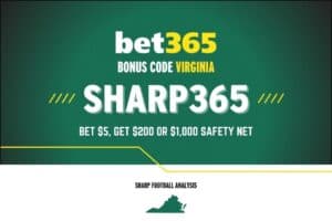 Bet365 Virginia bonus code is SHARP365