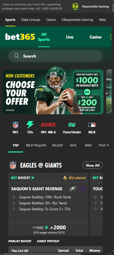 Bet365 Bonus code NJ