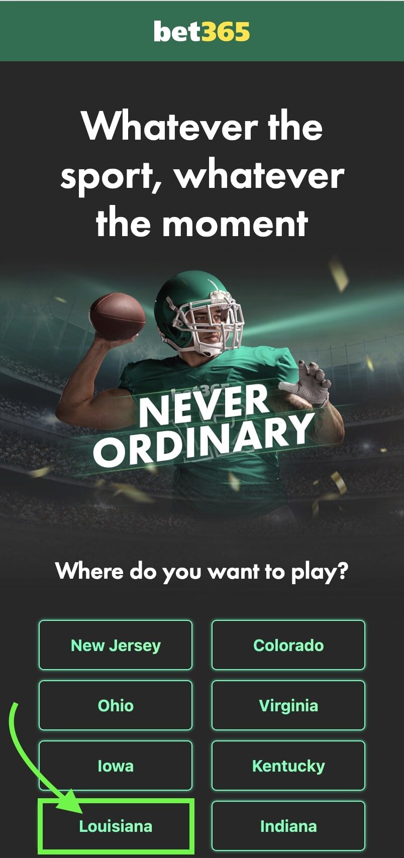 Bet365 sign up Louisiana
