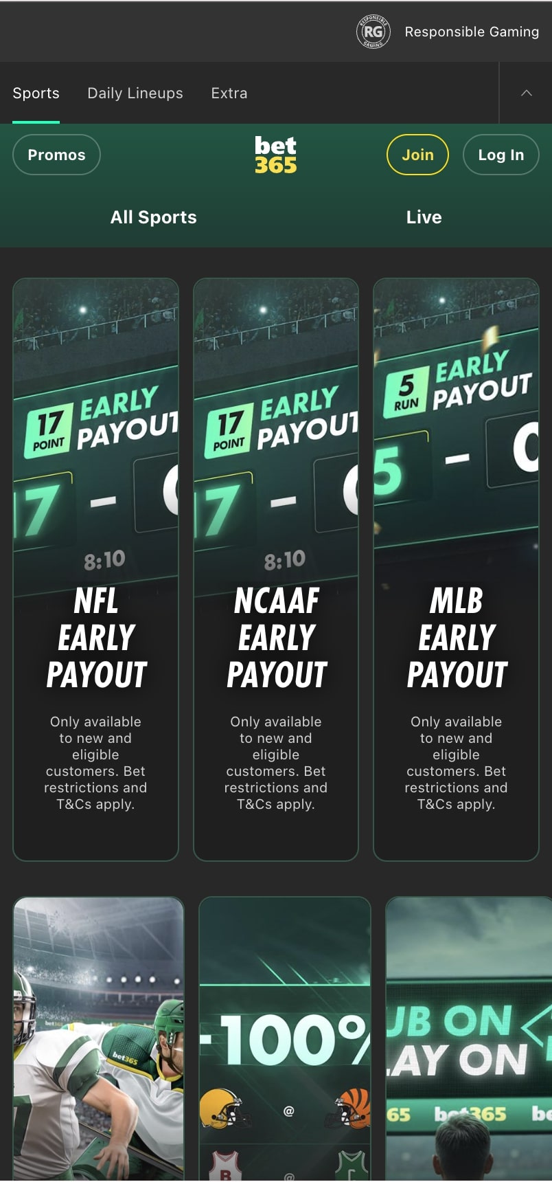 Bet365 LA existing customer promos