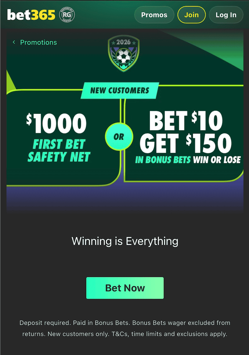 Bet365 welcome bonus 2 offers